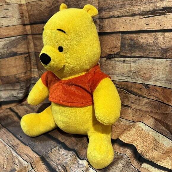 Disney Winnie the Pooh Bear Plush Stuffed Animal Toy 10" Soft Red Shirt Cuddly - Picture 3 of 8